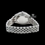 White Dial Roman Numeral Fully Iced Out Moissanite Diamond Watch Caseback View