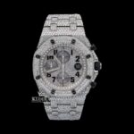 White Gold Iced Out Chronograph Moissanite Diamond Watch