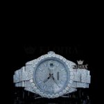White Stick Markers Dial Full Iced Out White Gold Moissanite Watch