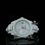 White Stick Markers White Dial Fully Iced Moissanite Diamond Watch