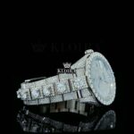 White Stick Markers White Dial Fully Iced Moissanite Diamond Watch Right Side View