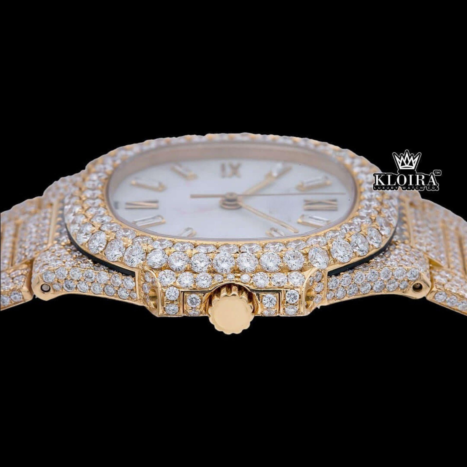 Womens Moissanite Patek Philippe Watch Crown View