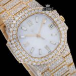 Womens Moissanite Patek Philippe Watch Front Face Close Up View