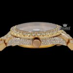 Yellow Dial Bust Down rose Gold Arabic Numeral Moissanite Diamond Watch Crown View
