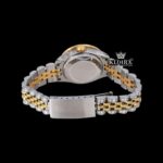 Yellow Dial Diamond Markers Two Tone Ladies Moissanite Watch Caseback View