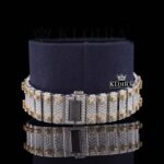 Yellow Dial Two Tone Roman Numeral Moissanite Diamond Watch Bracelet View