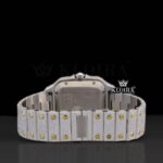 Yellow Gold Dial Black Roman Numerals Two Tone Natural Diamond Watch Caseback View