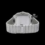 Yellow Gold Dial Red Arabic Numerals Two Tone Moissanite Watch Caseback View