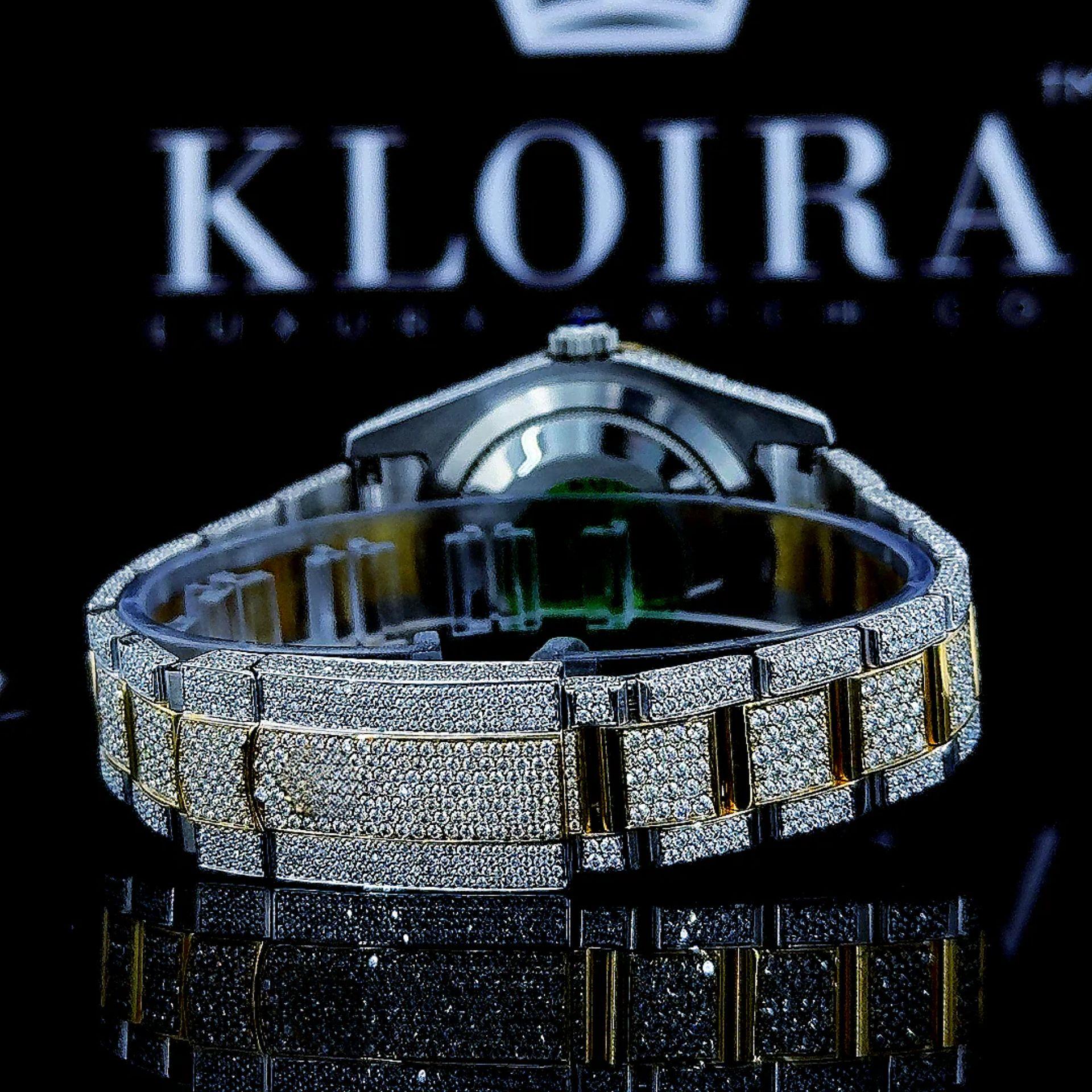 Yellow Roman Dial Two Tone Classic Link Strap Moissanite Watch Cashback View